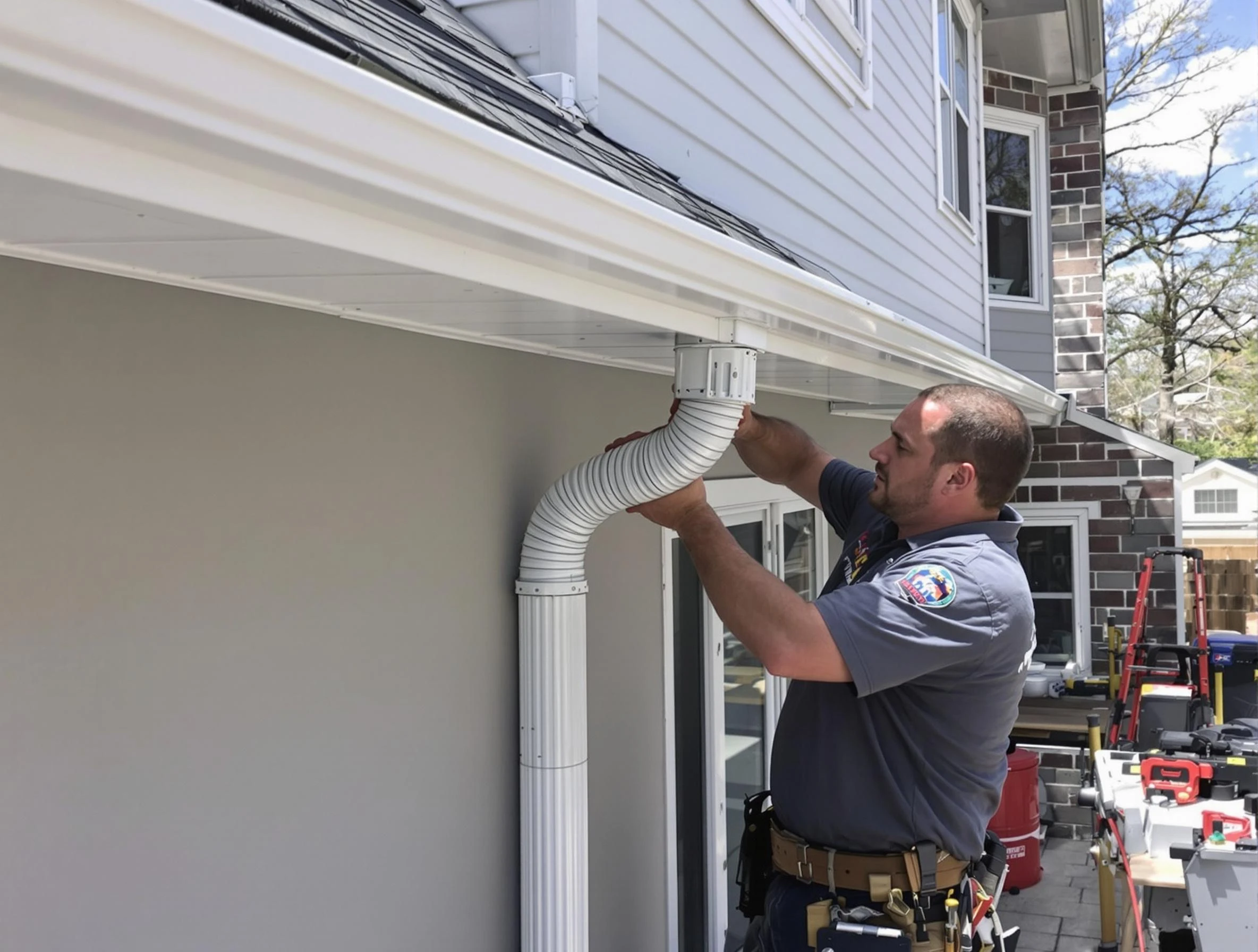 Downspouts installed by Streetsboro Roofing Company to guide water away in Streetsboro, OH