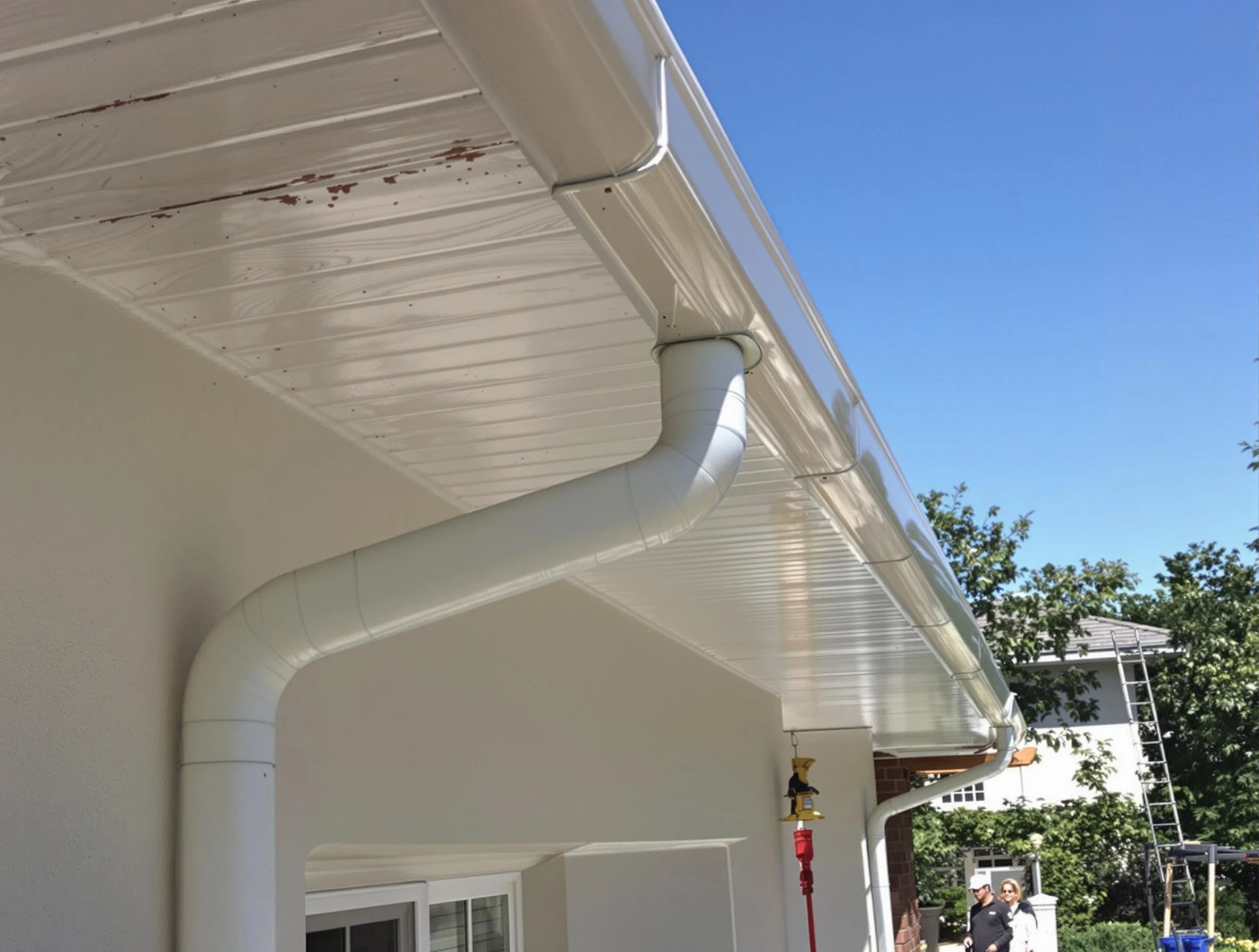 On-site seamless gutter fabrication by Streetsboro Roofing Company in Streetsboro, OH